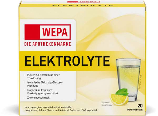 WEPA Elektrolyte Pulver Zitrone 20 Beutel