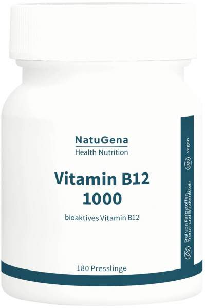 Vitamin B12 1000 Methylcobalamin bioaktiv vegan 180 Presslinge