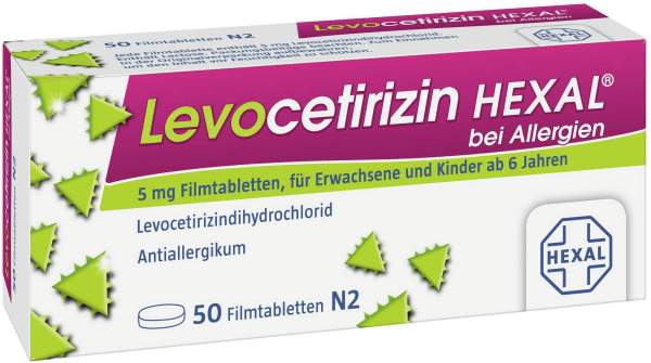 Levocetirizin Hexal bei Allergien 5 mg 50 Filmtabletten