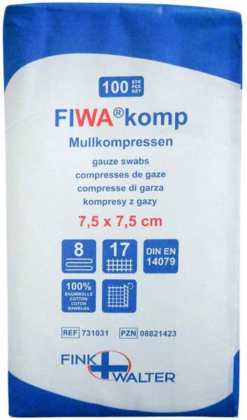 Mullkompressen 7,5x7,5 cm Unsteril 8fach