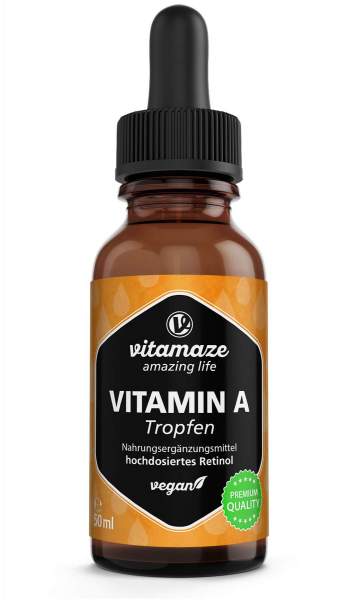 Vitamin A 500 µg Hochdosiert Vegan 50 ml Tropfen