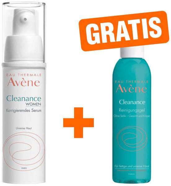 Avene Cleanance Women korrigierendes Serum 30 ml + gratis Cleanance Reinigungsgel 100 ml
