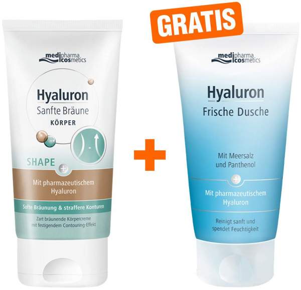 Hyaluron Sanfte Bräune Shape Körperpflege 150 ml Creme + gratis Frische Dusche Duschgel 75 ml