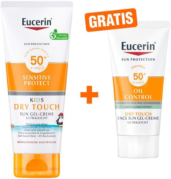 Eucerin Sun Sensitive Protect Kids Gel-Creme LSF 50+ 200 ml + gratis Sun Gel-Creme Oil Control 20 ml
