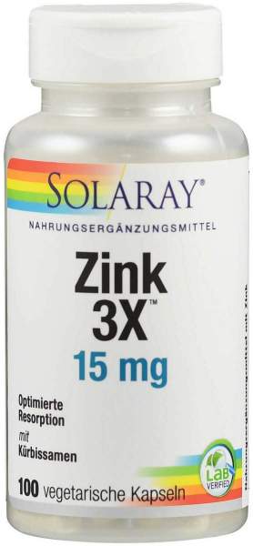 Zink 3x 15 mg 100 Kapseln