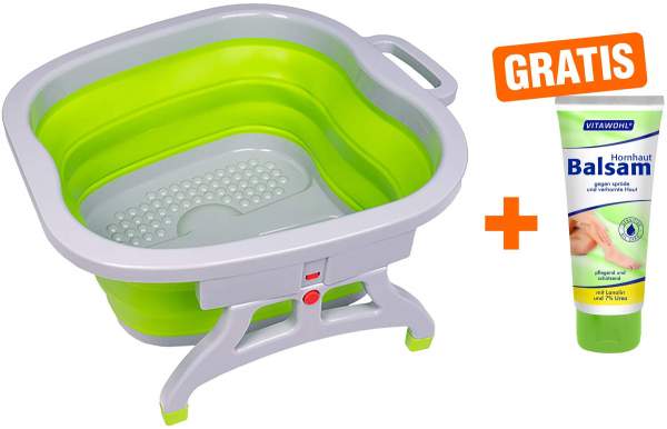 Faltbares Fußbad 1 Stück + gratis Hornhaut aktiv Balsam