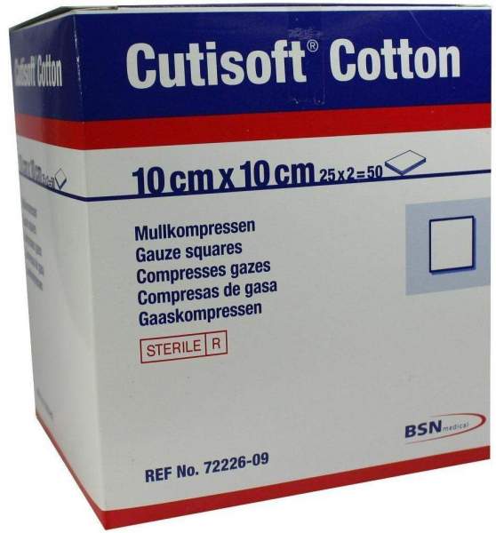 Cutisoft Cotton Kompr.10x10 cm Ster.12faach