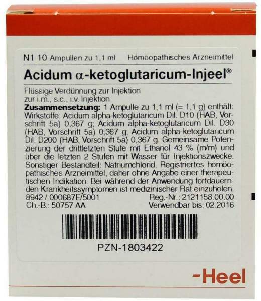 Acidum Alpha Ketoglutaricum Injeel 1,1 ml 10 Ampullen