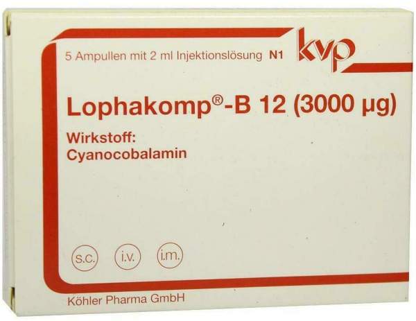 Lophakomp B12 3000 µg Injektionslösung 5 X 2 ml Injektionslösung