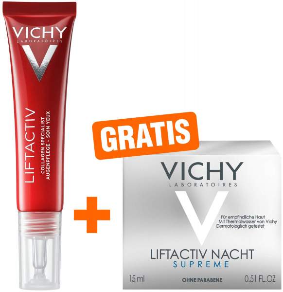 Vichy Liftactiv Collagen Specialist Augenpflege 15 ml + gratis Nacht mini Tiegel 15 ml