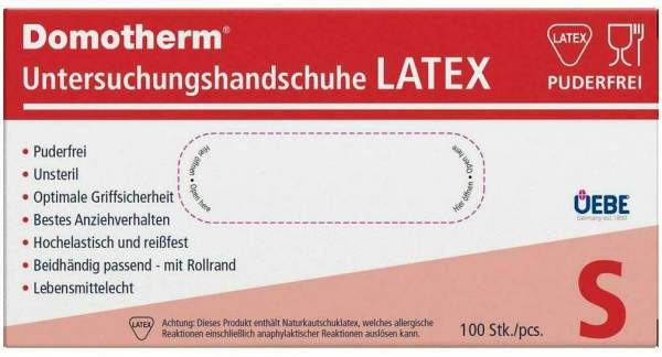 Domotherm Unt.Handschuhe Latex Unsteril Pf S Wei s
