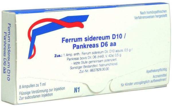 Weleda Ferrum Sidereum D10 - Pankreas D6 Aa 8 X 1 ml Ampullen