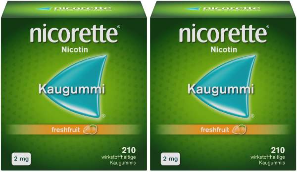 Nicorette 2 mg freshfruit 2 x 210 Kaugummis