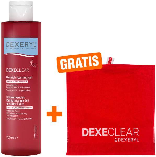 Dexeryl Dexeclear schäumendes Reinigungsgel 200 ml + gratis Handtuch 1 Stück
