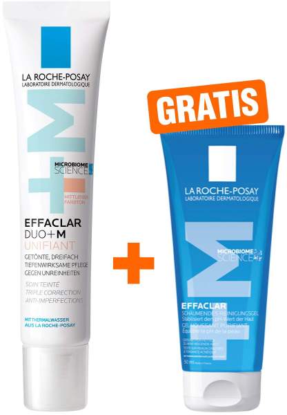 La Roche Posay Effaclar Duo+M Unifiant mittel 40 ml + gratis Effaclar Gel mini 50 ml