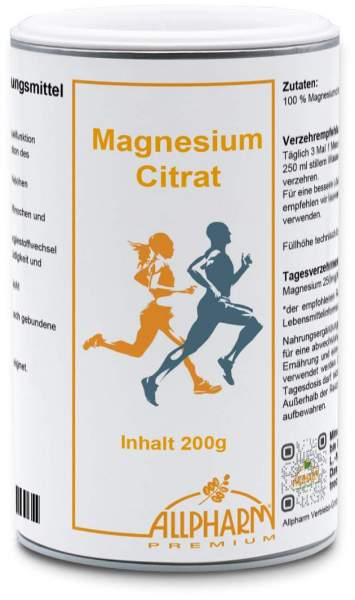 Magnesiumcitrat Pulver Premium Allpharm 200 g