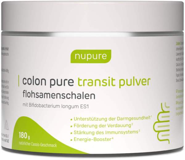 Nupure Colon Pure Transit Pulver Flohsamenschalen 180 G