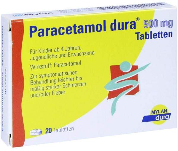 Paracetamol Dura 500 mg 20 Tabletten