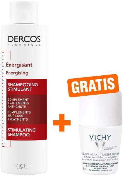 Vichy Dercos Vital Sham.m.Aminexil 200 ml + gratis Vichy Deo Roll-on Anti Flecken 48h 50ml