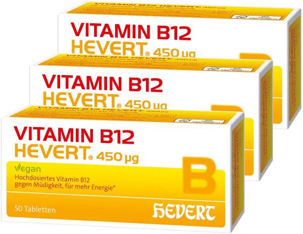 Vitamin B12 Hevert 450 µg 3 x 50 Tabletten