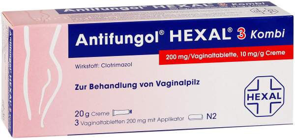 Antifungol Hexal 3 Kombi 3 Vaginaltabletten + 20 g Creme 1 Kombipackung