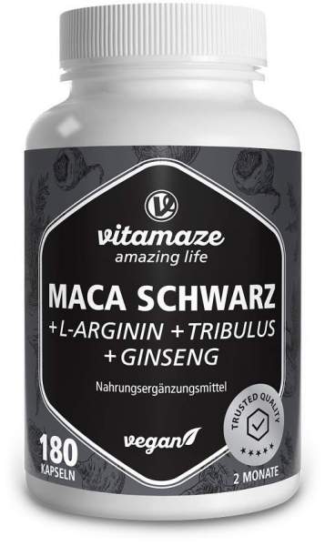 Maca Schwarz + Tribulus + Ginseng Komplex 180 Kapseln