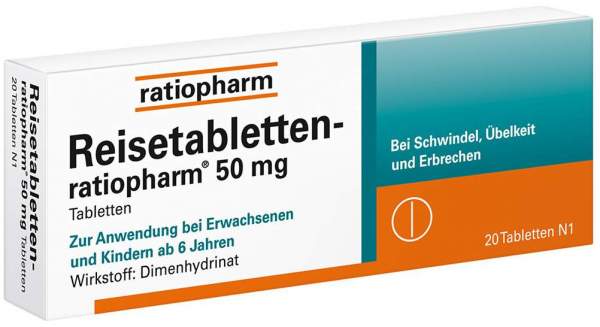 Reisetabletten-ratiopharm 50 mg 20 Tabletten