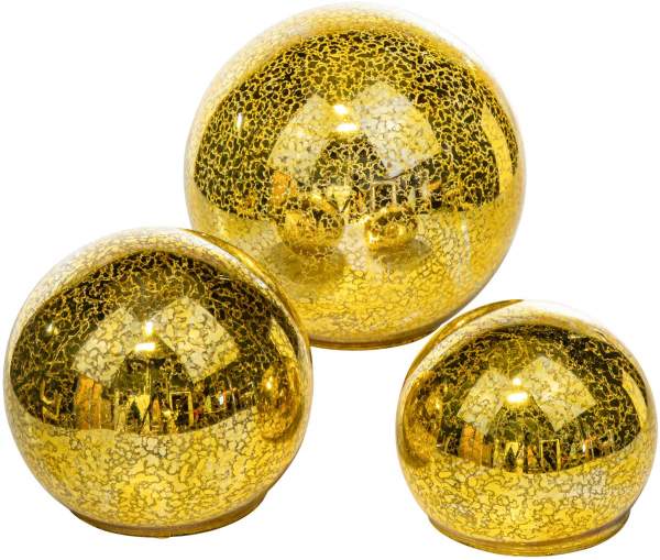 LED Glas Kugeln - 3er Set