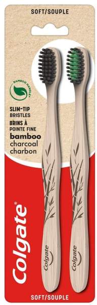 Colgate Bamboo Aktivkohle Zahnbürste 2 Stück