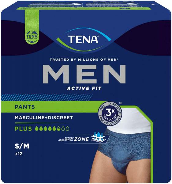 TENA MEN Active Fit Pants plus S-M blau 4 x 12 Stück