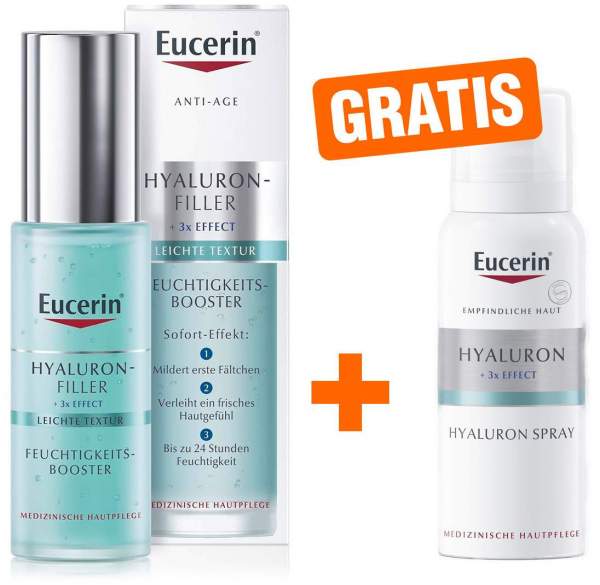 Eucerin Hyaluron Filler Feuchtigkeitsbooster 30 ml + gratis Hyaluron Spray 50 ml