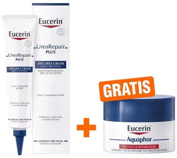 Eucerin UreaRepair Plus 30% Intens iv 75 ml Creme + gratis Aquaphor Repair-Salbe 7 ml