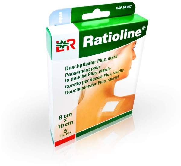 Ratioline Aqua Pflaster Steril 8 X 10 cm 5 Stück
