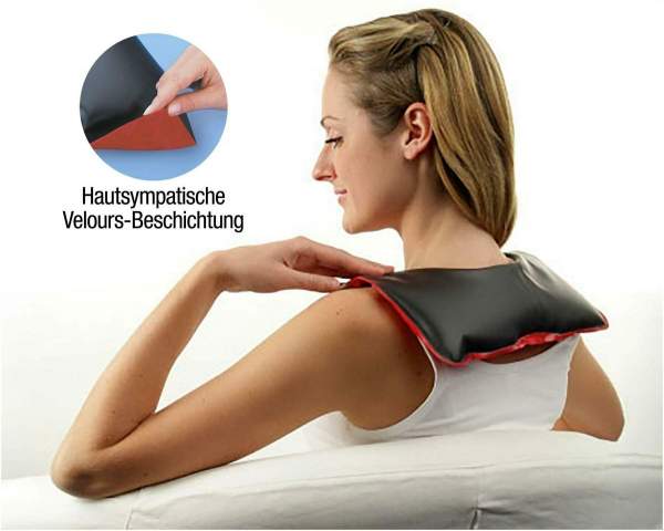 Naturmoor-Gel Nackenkissen rot mit Veloursbezug