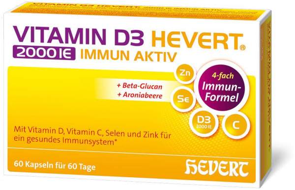 Vitamin D3 Hevert 2000 IE Immun Aktiv 60 Kapseln