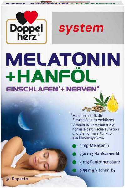 Doppelherz Melatonin+Hanföl system Kapseln 30 Stück