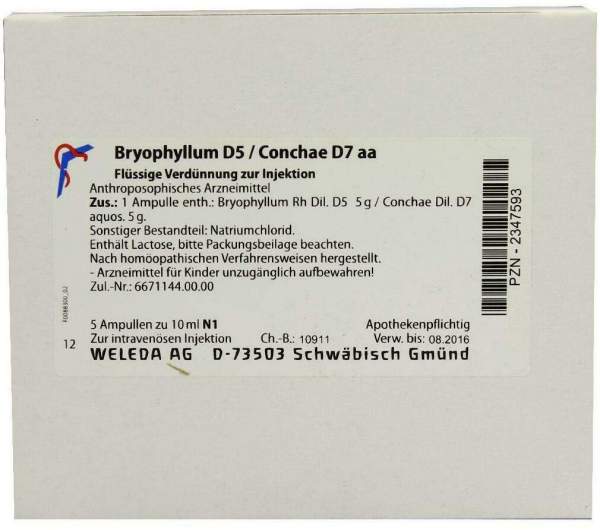 Bryophyllum D5 Conchae D7 Aa Weleda 5 X 10 ml Ampullen