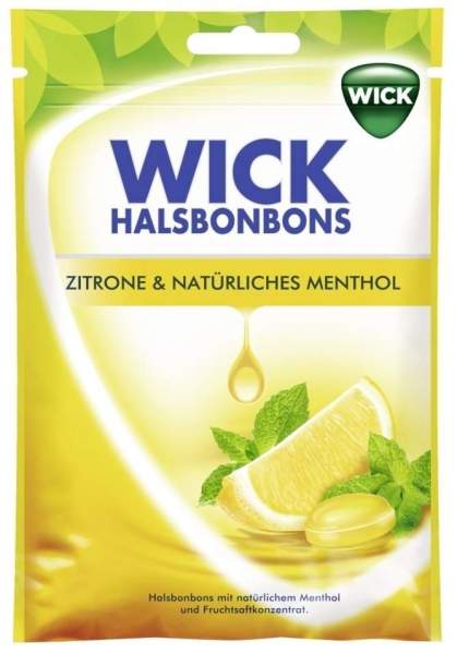 Wick Halsbonbons Zitrone und Natürliches Menthol Ohne Zucker