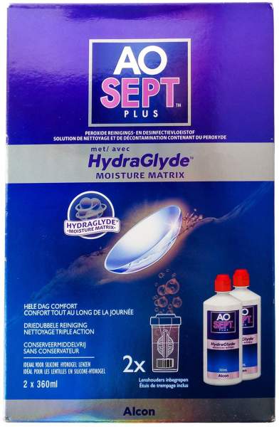 Aosept plus HydraGlyde Lösung 2 x 360 ml