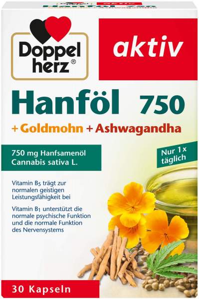 Doppelherz Hanföl+Goldmohn+Ashwagandha Kapseln 30 Stück