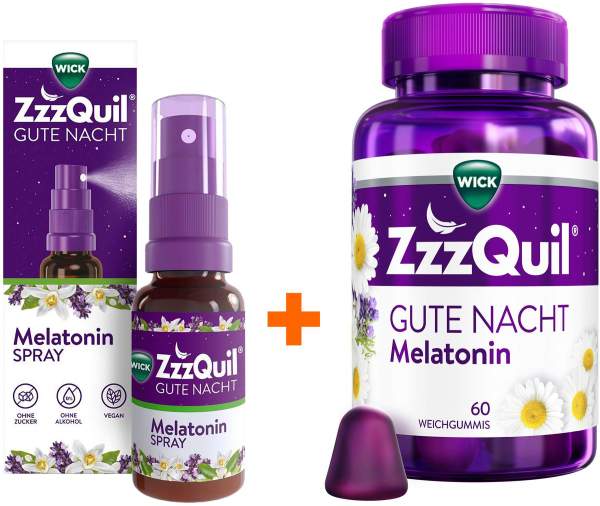 Wick ZzzQuil Gute Nacht 60 Stück + Wick ZzzQuil Gute Nacht Spray 30 ml