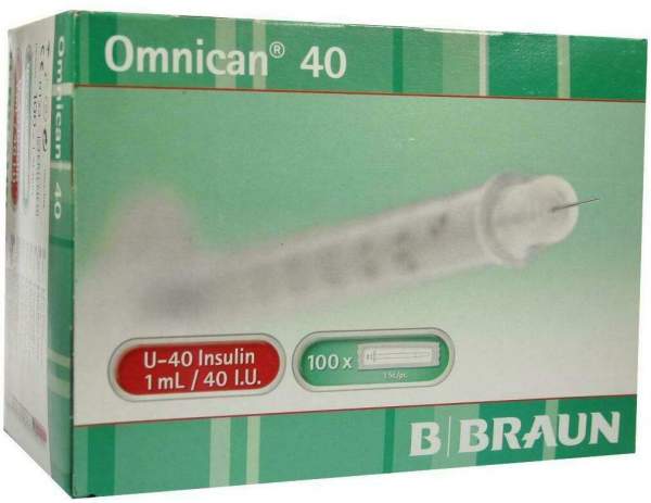 Omnican 40 Insulin U40 1 ml 0,30 X 12 mm 100 X 1 Spritzen