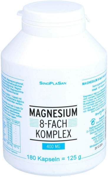 Magnesium 8fach Komplex 400 mg 180 Kapseln