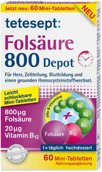 Tetesept Folsäure 800 Depot 60 Tabletten