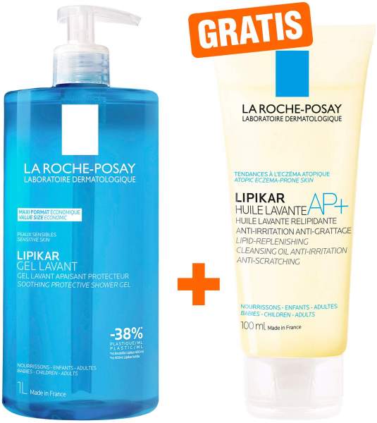 La Roche Posay Lipikar Gel Lavant 1000 ml + gratis La Roche Posay Lipikar Dusch-und Badeöl AP+ 100 ml