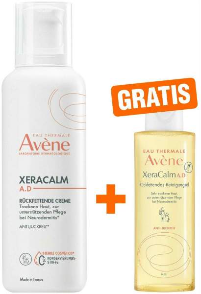 Avene XeraCalm A.D Creme 400 ml + gratis XeraCalm Reinigungsöl 100 ml