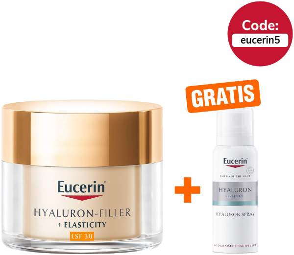 Eucerin Hyaluron Filler + Elasticity Tagespflege LSF30 50 ml + gratis Hyaluron Spray 50 ml