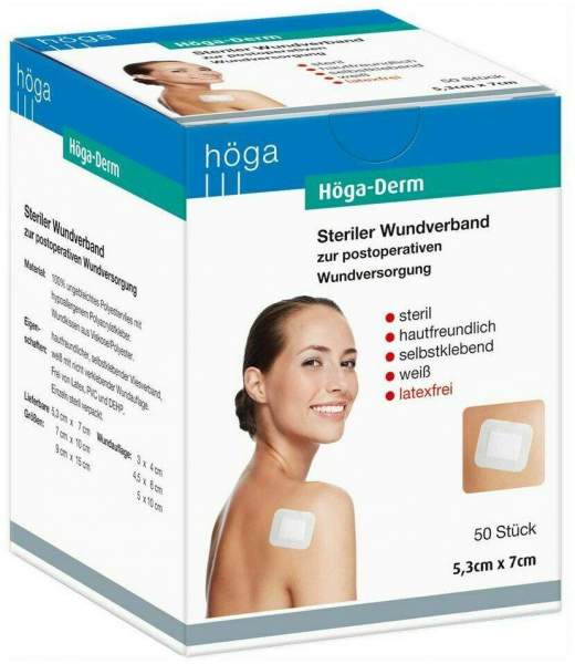 Höga Derm 50 Pflaster 53 mm X 70 mm Steril