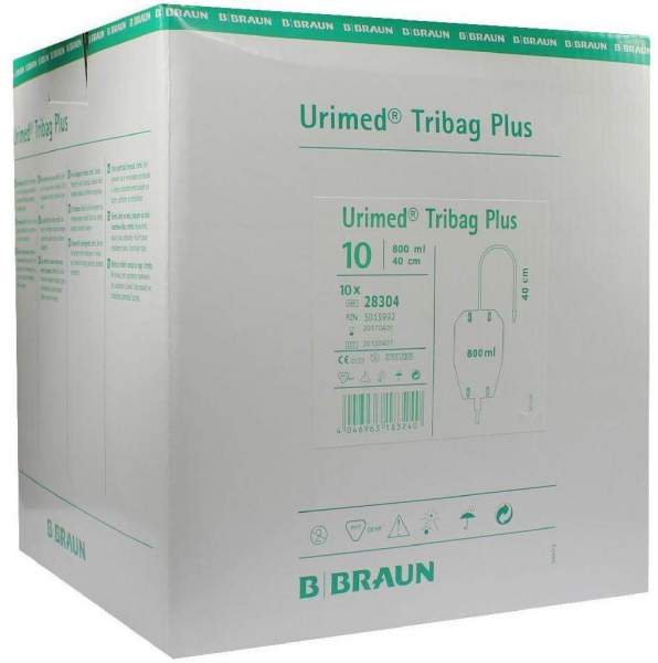 Urimed Tribag Plus Urin Beinbeutel 800ml 40cm Steril