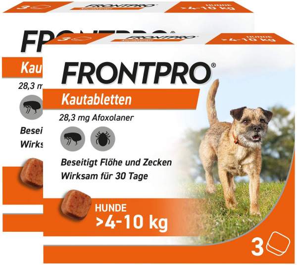 Frontpro 28 mg für Hunde 4-10 kg 2 x 3 Kautabletten